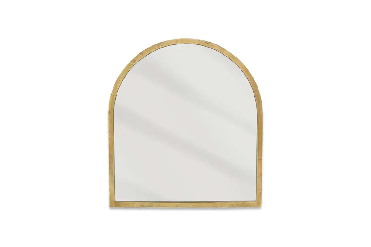 Wall Mirrors^Nkuku Murwara Arch Mirror - Antique Brass