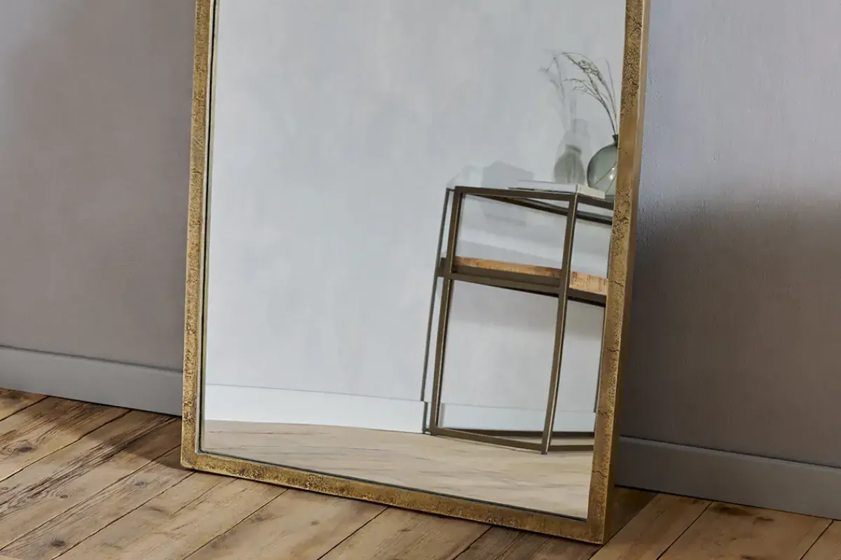 Full Length Mirrors^Nkuku Murwara Full Length Arched Mirror - Antique Brass