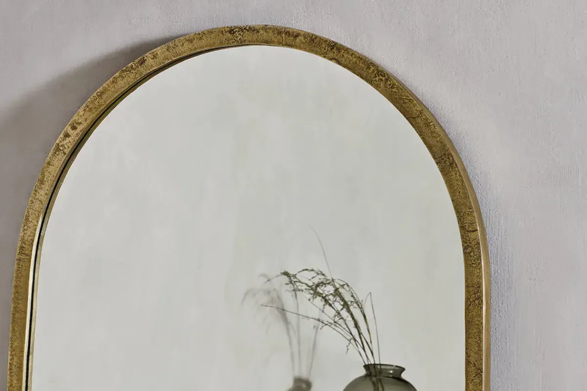 Full Length Mirrors^Nkuku Murwara Full Length Arched Mirror - Antique Brass