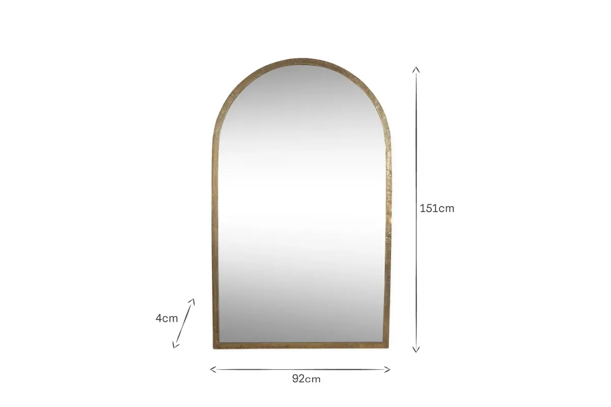 Full Length Mirrors^Nkuku Murwara Full Length Arched Mirror - Antique Brass