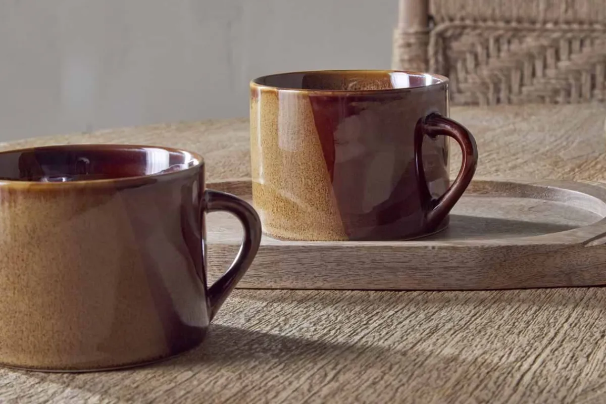 Mugs^Nkuku Naav Mugs - - Large (Set of 2) Mustard