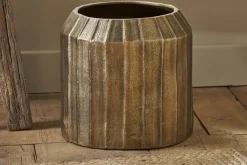 Decorative Home Accessories|Indoor Planters^Nkuku Nabara Cast Aluminium Planter - Antique Brass