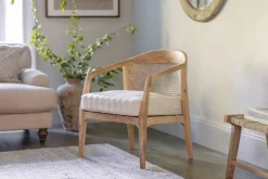 Bedroom|Occasional Chairs^Nkuku Nabhi Mango Wood & Cane Occasional Chair - Natural