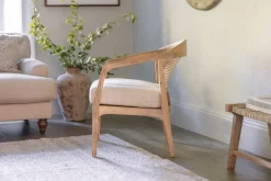 Bedroom|Occasional Chairs^Nkuku Nabhi Mango Wood & Cane Occasional Chair - Natural