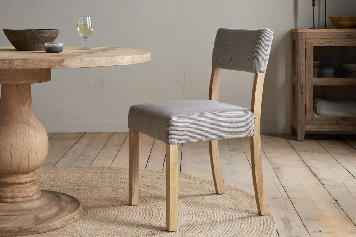 Kitchen & Dining|Dining Chairs & Benches^Nkuku Nadeeka Linen Upholstered Dining Chair - Soft Grey