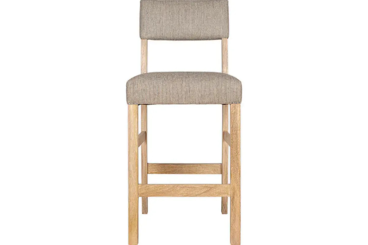 Kitchen & Dining|Bar Stools & Bar Chairs^Nkuku Nadeeka Linen Upholstered Counter Chair - Soft Grey