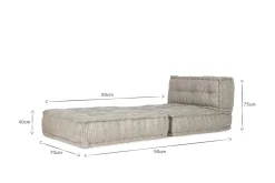 Ready To Deliver Sofas^Nkuku Nadeeka Modular Extension - Soft Grey