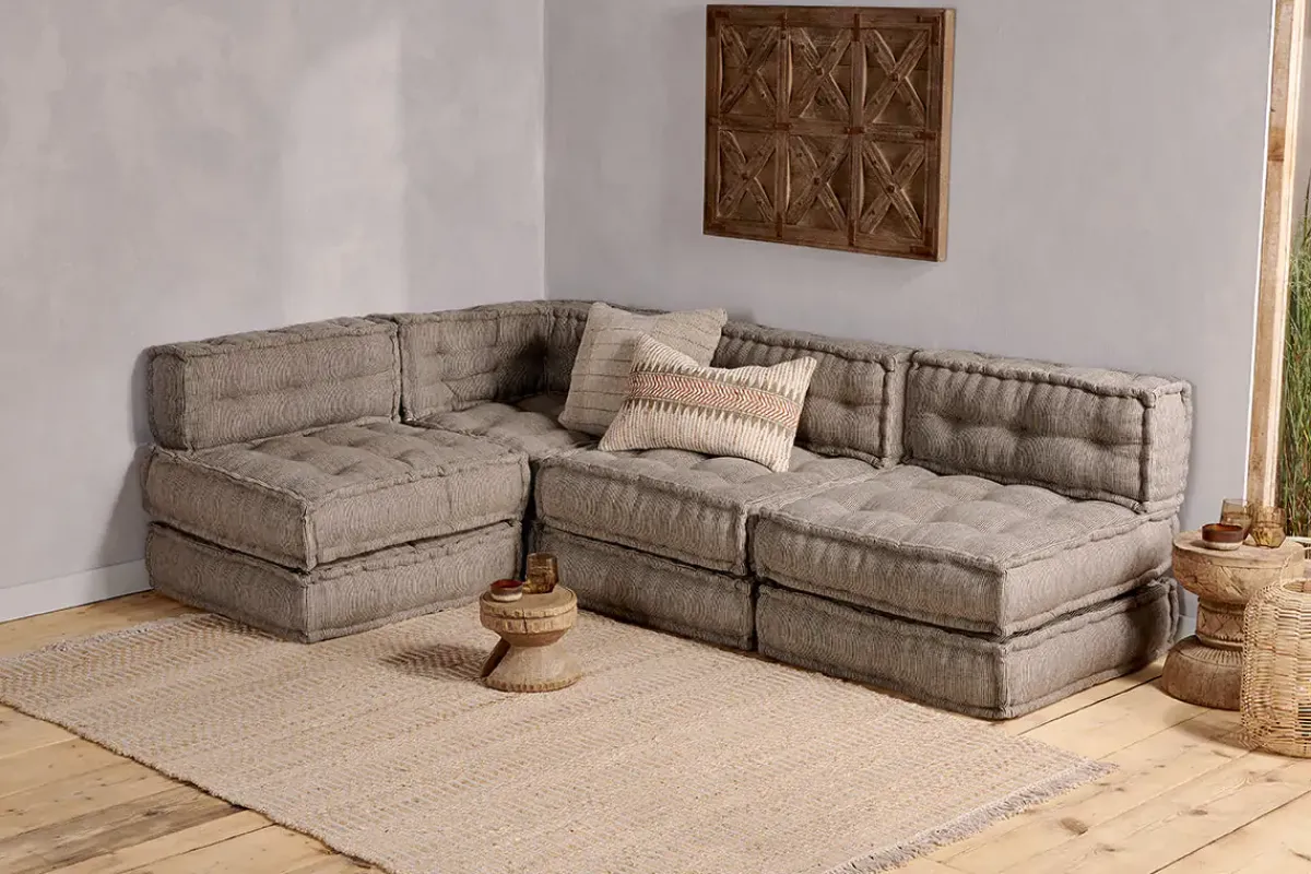 Ready To Deliver Sofas^Nkuku Nadeeka Modular Sofa - Soft Grey - Set