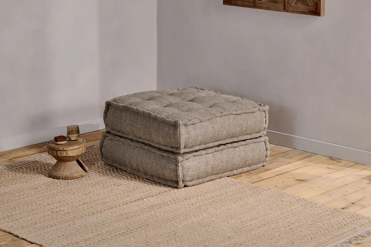 Living|Footstools & Poufs^Nkuku Nadeeka Modular Sofa Footstool - Soft Grey
