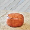 Living|Footstools & Poufs^Nkuku Nadu Leather Pouf - Aged Tan