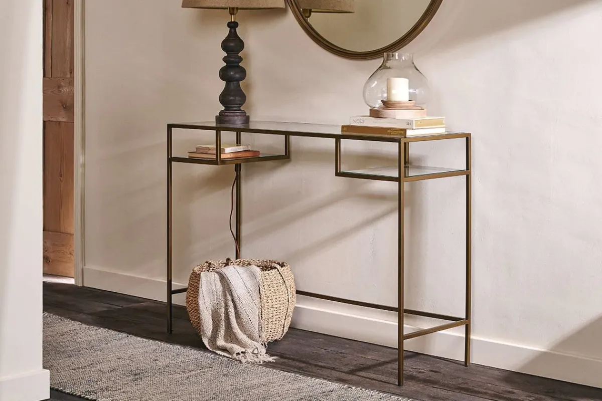 Hallway & Bootroom|Living^Nkuku Nakuru Iron & Glass Console Table