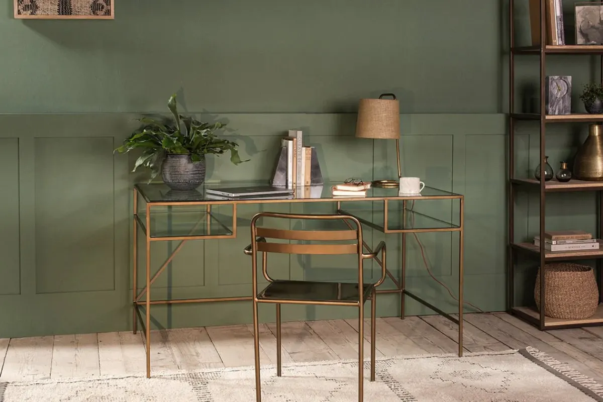 Home Office|Desks^Nkuku Nakuru Iron & Glass Desk