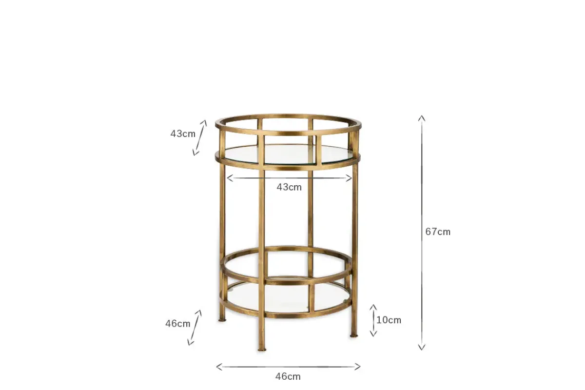 Kitchen & Dining|Living^Nkuku Nakuru Iron & Glass Drinks Table - Brass