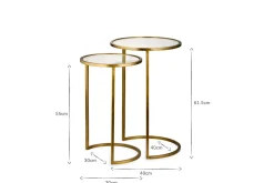 Living|Side Tables^Nkuku Nakuru Iron & Glass Side Table Set - Brass