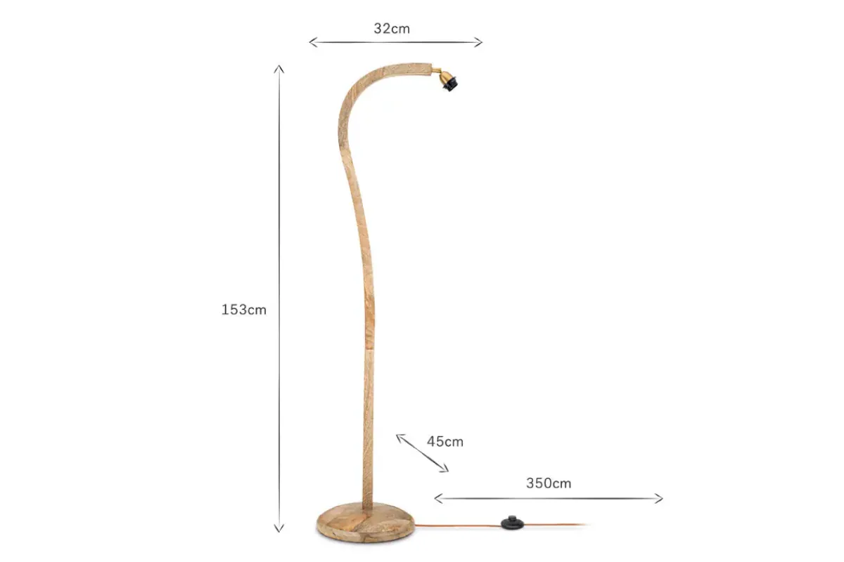 Floor Lamps^Nkuku Namira Mango Wood Floor Lamp - Natural