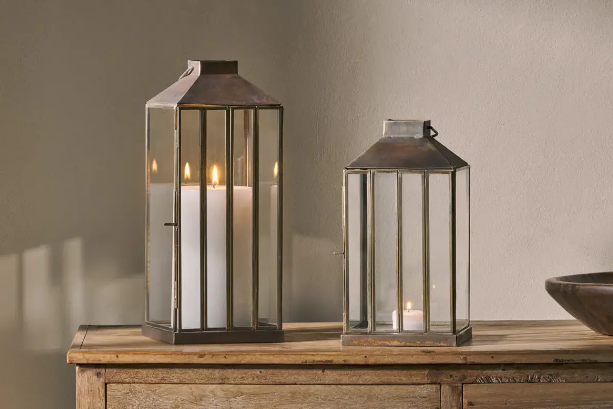 Decorative Home Accessories|Lanterns^Nkuku Nampo Lantern - Aged Antique