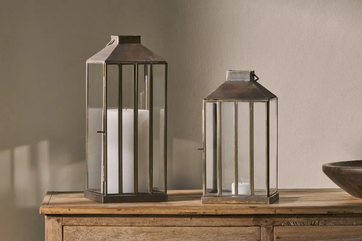 Decorative Home Accessories|Lanterns^Nkuku Nampo Lantern - Aged Antique