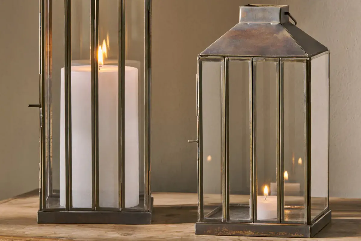 Decorative Home Accessories|Lanterns^Nkuku Nampo Lantern - Aged Antique