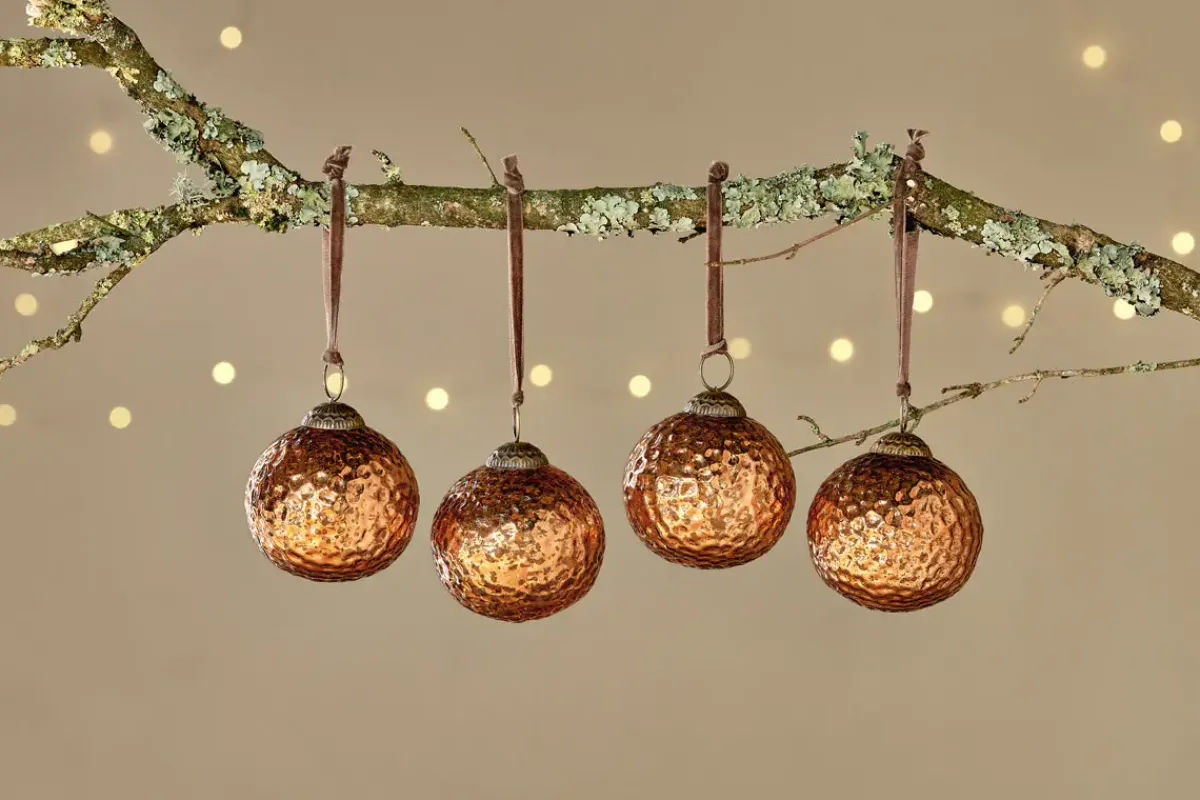 Baubles & Tree Decorations|Winter Berries^Nkuku Narangi Baubles - Copper (Set of 4)