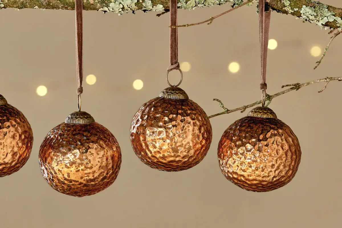Baubles & Tree Decorations|Winter Berries^Nkuku Narangi Baubles - Copper (Set of 4)