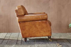 Living|Armchairs^Nkuku Narwana Ribbed Leather Armchair - Aged Tan