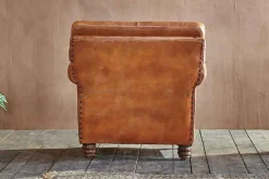 Living|Armchairs^Nkuku Narwana Ribbed Leather Armchair - Aged Tan