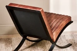Living|Occasional Chairs^Nkuku Narwana Ribbed Leather Lounger - Aged Tan