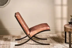 Living|Occasional Chairs^Nkuku Narwana Ribbed Leather Lounger - Aged Tan