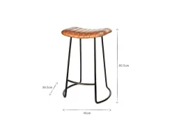Bar Stools & Bar Chairs|Kitchen & Dining^Nkuku Narwana Ribbed Leather Stool - Aged Tan - Small