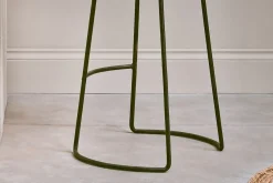 Kitchen & Dining|Bar Stools & Bar Chairs^Nkuku Narwana Ribbed Leather Stool - Aged Tan - Large