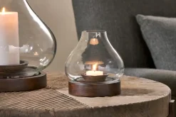 Decorative Home Accessories|Lanterns^Nkuku Naryla Mango Wood Lantern - & Clear Dark Stain