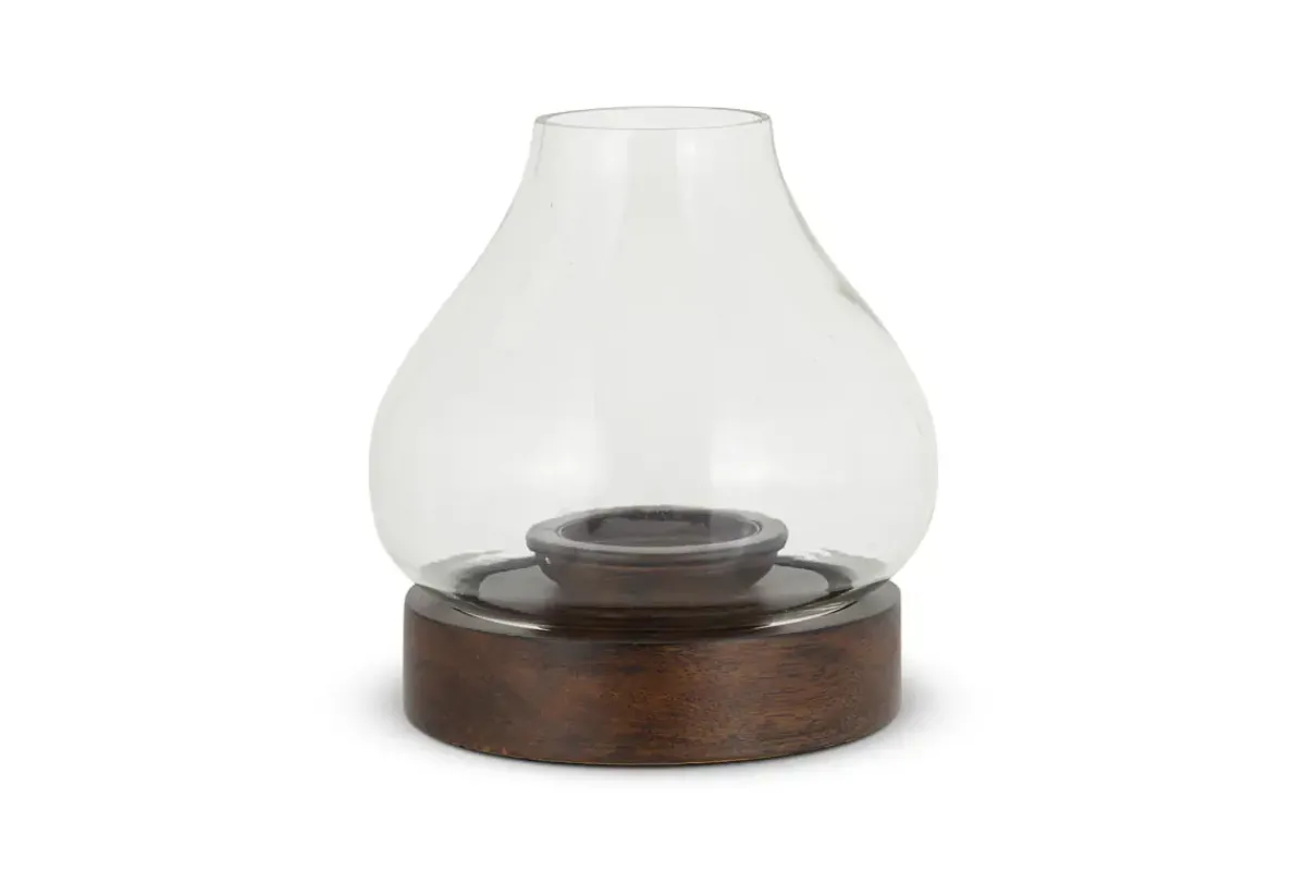 Decorative Home Accessories|Lanterns^Nkuku Naryla Mango Wood Lantern - & Clear Dark Stain