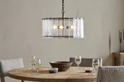 Statement Lighting|Pendant Lighting^Nkuku Nauka Statement Pendant - Aged Bronze & Clear