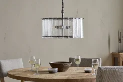 Statement Lighting|Pendant Lighting^Nkuku Nauka Statement Pendant - Aged Bronze & Clear