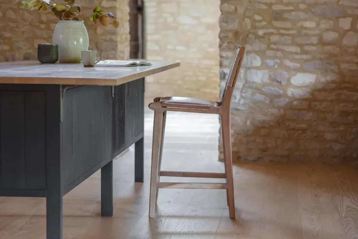 Kitchen & Dining|Bar Stools & Bar Chairs^Nkuku Nayan Leather & Jute Counter Chair - Tan