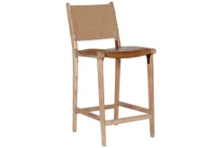 Kitchen & Dining|Bar Stools & Bar Chairs^Nkuku Nayan Leather & Jute Counter Chair - Tan