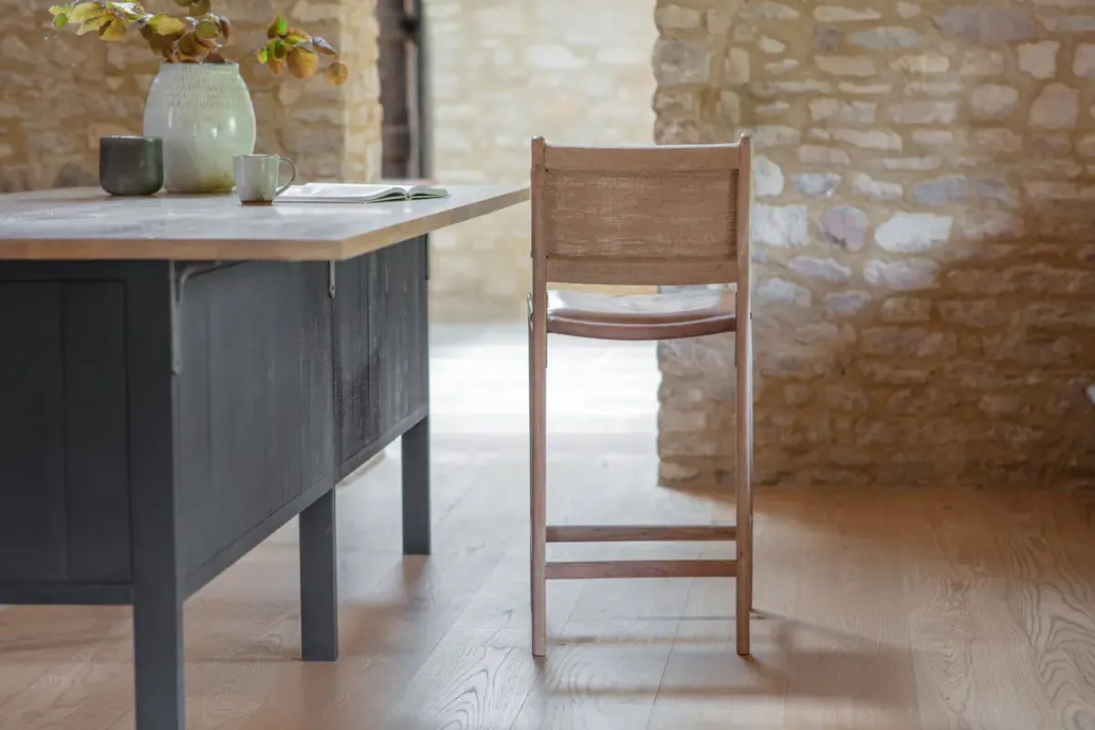 Kitchen & Dining|Bar Stools & Bar Chairs^Nkuku Nayan Leather & Jute Counter Chair - Tan