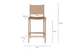 Kitchen & Dining|Bar Stools & Bar Chairs^Nkuku Nayan Leather & Jute Counter Chair - Tan
