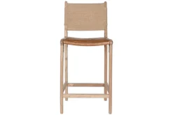 Kitchen & Dining|Bar Stools & Bar Chairs^Nkuku Nayan Leather & Jute Counter Chair - Tan