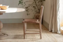Kitchen & Dining|Dining Chairs & Benches^Nkuku Nayan Leather & Jute Dining Chair - Tan