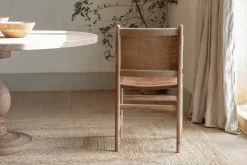 Kitchen & Dining|Dining Chairs & Benches^Nkuku Nayan Leather & Jute Dining Chair - Tan