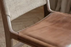 Kitchen & Dining|Dining Chairs & Benches^Nkuku Nayan Leather & Jute Dining Chair - Tan