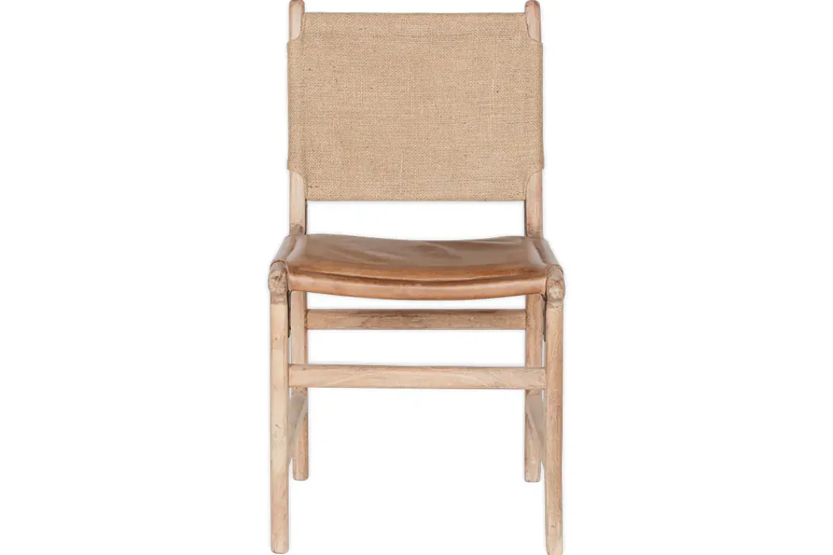 Kitchen & Dining|Dining Chairs & Benches^Nkuku Nayan Leather & Jute Dining Chair - Tan