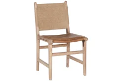Kitchen & Dining|Dining Chairs & Benches^Nkuku Nayan Leather & Jute Dining Chair - Tan