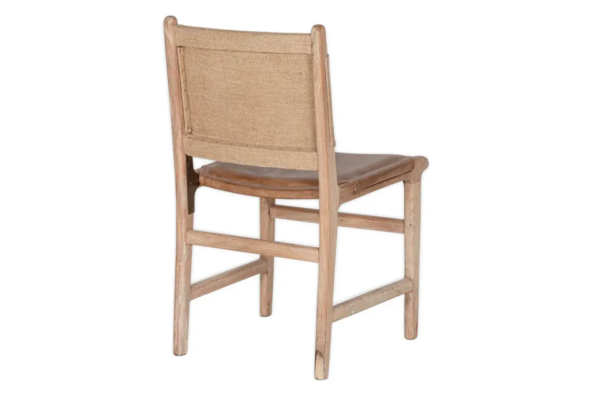 Kitchen & Dining|Dining Chairs & Benches^Nkuku Nayan Leather & Jute Dining Chair - Tan