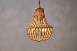 Statement Lighting|Pendant Lighting^Nkuku Neela Mango Wood Pendant - Natural