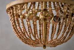 Statement Lighting|Pendant Lighting^Nkuku Neela Mango Wood Pendant - Natural