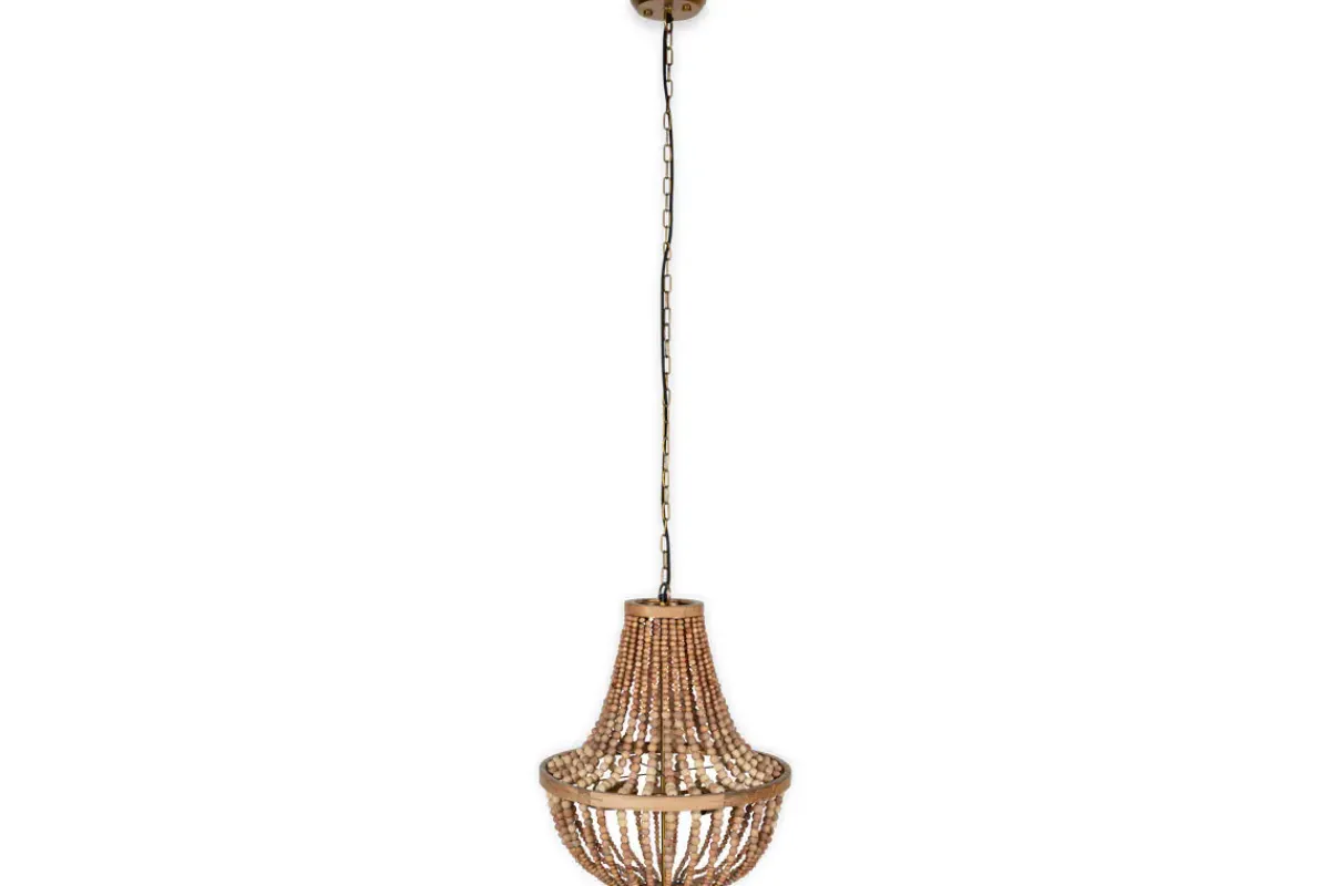 Statement Lighting|Pendant Lighting^Nkuku Neela Mango Wood Pendant - Natural