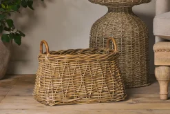 Baskets^Nkuku Netra Rattan Basket - Natural