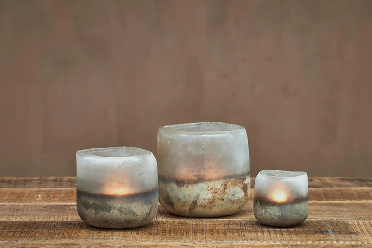 Decorative Home Accessories|Candle Holders^Nkuku Ngolo Tealight Holder - Aged Smoke